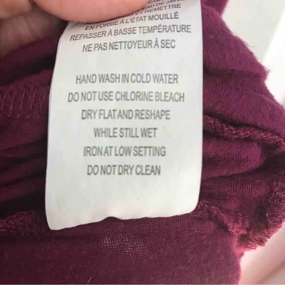 Addition Elle Plus Size Short Sleeve Maternity Shirt, Lace Accents, Burgundy 3X - Picture 3 of 6